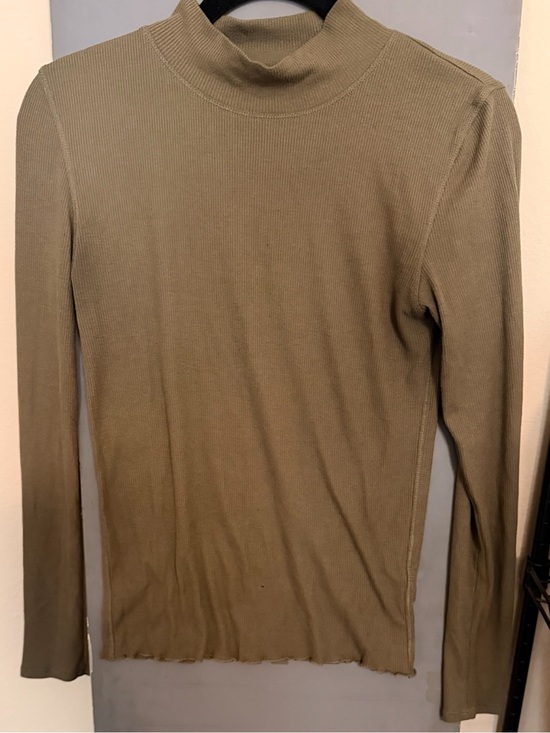 Derek Heart Tops - Derek Heart Olive Green Ribbed Mock Neck Top